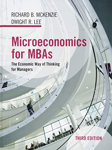 Beispielbild fr Microeconomics for MBAs: The Economic Way of Thinking for Managers zum Verkauf von Bulrushed Books