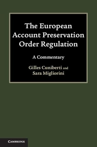 Stock image for The European Account Preservation Order Regulation: A Commentary for sale by AwesomeBooks