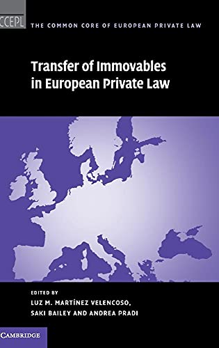 Stock image for Transfer of Immovables in European Private Law for sale by Ria Christie Collections