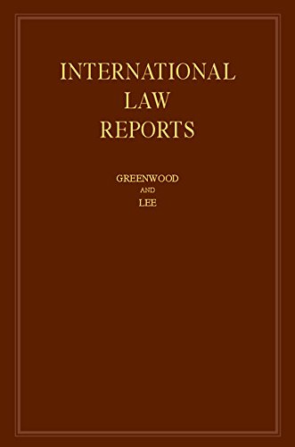 Beispielbild fr International Law Reports: Volume 169 (International Law Reports, Series Number 169) zum Verkauf von Cambridge Rare Books