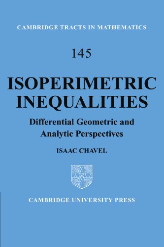 Imagen de archivo de Isoperimetric Inequalities: Differential Geometric and Analytic Perspectives (Cambridge Tracts in Mathematics, Series Number 145) a la venta por ZBK Books