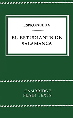 Beispielbild fr El Estudiante de Salamanca zum Verkauf von AwesomeBooks