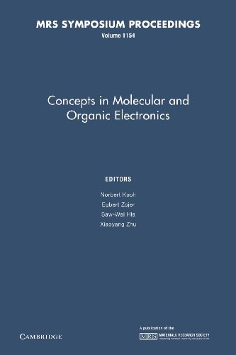 Stock image for Concepts in Molecular and Organic Electronics: Volume 1154 (MRS Proceedings) for sale by Lucky's Textbooks