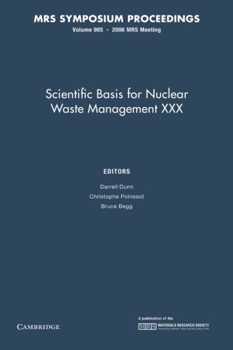 Imagen de archivo de Scientific Basis For Nuclear Waste Management Xxx V985 Pb a la venta por Iridium_Books