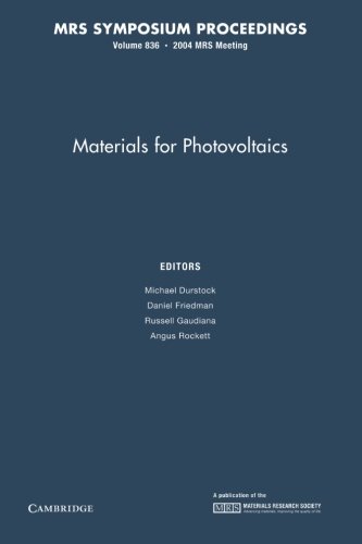 Stock image for Materials for Photovoltaics: Volume 836 for sale by Revaluation Books