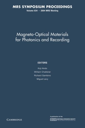 Beispielbild fr Magneto-Optical Materials For Photonics And Recording V834 P zum Verkauf von Iridium_Books