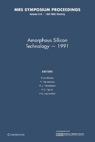 Imagen de archivo de Amorphous Silicon Technology - 1991 V219 Pb a la venta por Iridium_Books