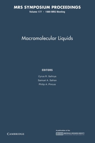 Imagen de archivo de Macromolecular Liquids V177 Pb a la venta por Iridium_Books