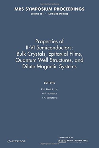 9781107410329: Properties of II-VI Semiconductors:: Volume 161: Bulk Crystals, Epitaxial Films, Quantum Well Structures, and Dilute Magnetic Systems