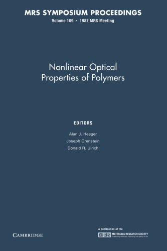 Stock image for Nonlinear Optical Properties of Polymers: Volume 109 for sale by Revaluation Books