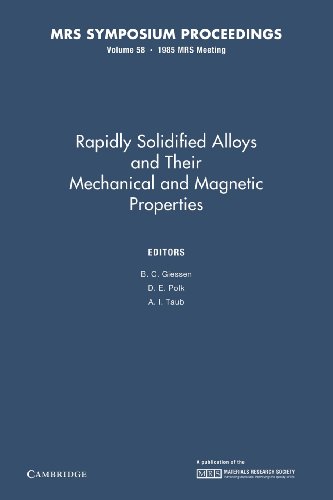 Beispielbild fr Rapidly Solidified Alloys and Their Mechanical and Magnetic Properties: Volume 58 zum Verkauf von Revaluation Books