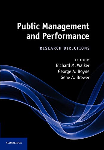 Beispielbild fr Public Management and Performance: Research Directions zum Verkauf von AMM Books