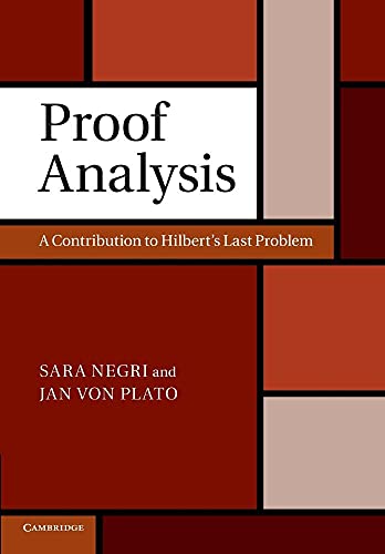 Stock image for Proof Analysis: A Contribution to Hilbert's Last Problem for sale by HPB-Red