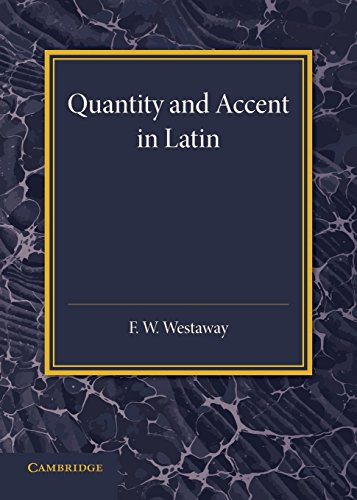 Imagen de archivo de Quantity and Accent in Latin a la venta por Chiron Media