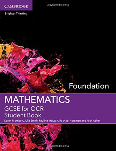 Beispielbild fr GCSE Mathematics for OCR Foundation Student Book zum Verkauf von Monster Bookshop