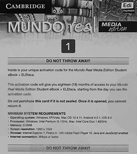 9781107472792: Mundo Real Media Edition Level 1 eBook for Student plus ELEteca Access Activation Card