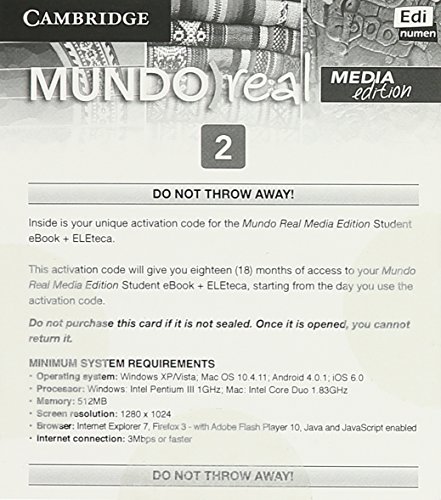 9781107474192: Mundo Real Media Edition Level 2 eBook for Student plus ELEteca Access Activation Card