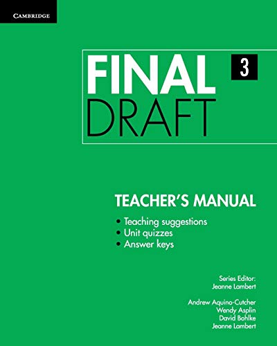 Imagen de archivo de Final Draft Level 3 Teacher's Manual a la venta por HPB-Red