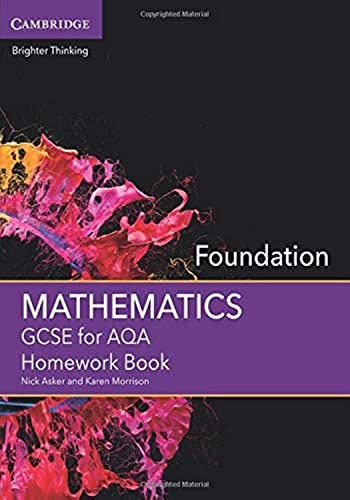 Imagen de archivo de GCSE Mathematics for AQA Foundation Homework Book (GCSE Mathematics AQA) a la venta por MusicMagpie