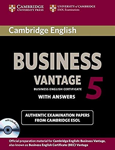 Beispielbild fr Cambridge English Business 5 Vantage Self-study Pack (Student's Book with Answers and Audio CDs (2)) (BEC Practice Tests) zum Verkauf von Monster Bookshop