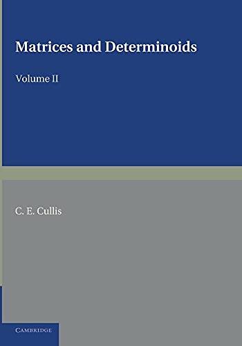 Stock image for Matrices and Determinoids: Volume 2 for sale by Chiron Media