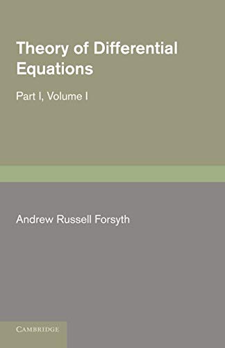 Stock image for Theory of Differential Equations 6 Volume Set: Theory of Differential Equations, Part I, Volume I: Exact Equations and Pfaff's Problem: Volume 1 for sale by Chiron Media