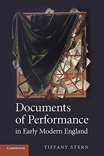 Stock image for Documents of Performance in Early Modern England for sale by WorldofBooks