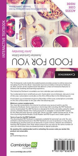 9781107656581: Food for You Australian Curriculum Edition Book 1 Interactive Textbook