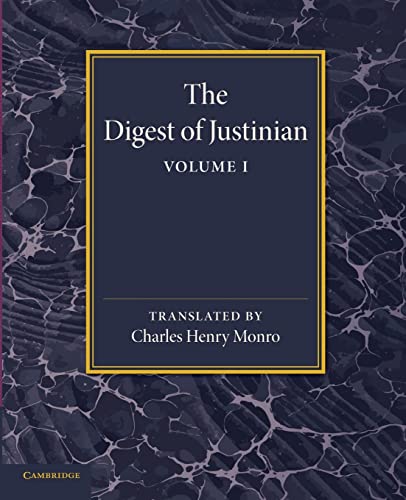 9781107657762: The Digest of Justinian: Volume 1
