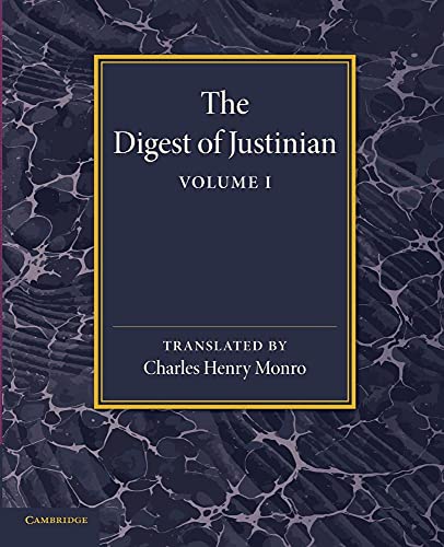 Stock image for The Digest of Justinian: Volume 1 for sale by Brook Bookstore On Demand