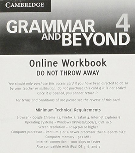 Beispielbild fr Grammar and Beyond Level 4 Online Workbook (Standalone for Students) via Activation Code Card L2 version zum Verkauf von POQUETTE'S BOOKS