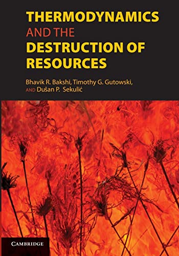 Beispielbild fr Thermodynamics and the Destruction of Resources zum Verkauf von Books Unplugged