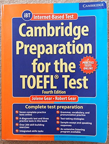 Imagen de archivo de CAMBRIDGE PREPARATION FOR THE TOEFL TEST BOOK WITH ONLINE PRACTICE TESTS AND AUDIO CDS (8) PACK 4TH a la venta por Zilis Select Books