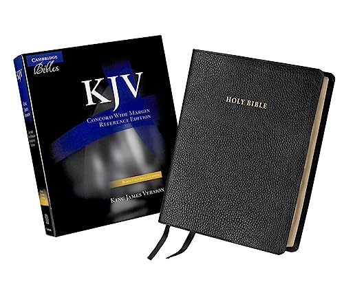 Stock image for KJV Concord Wide Margin Reference Bible, Black Calf Split Leather, KJ764:XM for sale by Lakeside Books