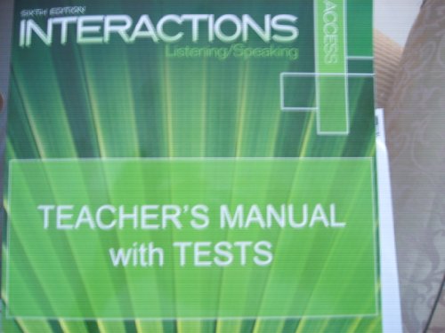 9781107921917: Interactions * Listening/Speaking Teacher's Manual with Tests