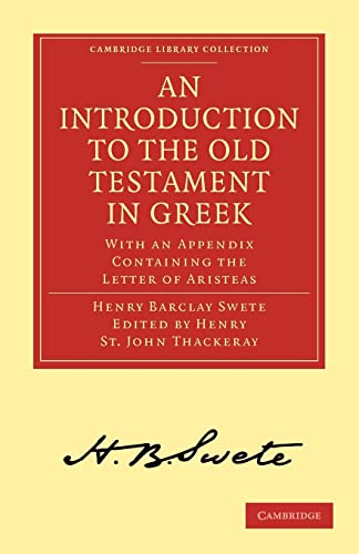 9781108007580: An Introduction to the Old Testament in Greek Paperback: With an Appendix Containing the Letter of Aristeas (Cambridge Library Collection - Biblical Studies)