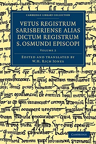 Imagen de archivo de Vetus registrum Sarisberiense alias dictum registrum S. Osmundi Episcopi: The Register of S. Osmund: Volume 2 a la venta por Revaluation Books