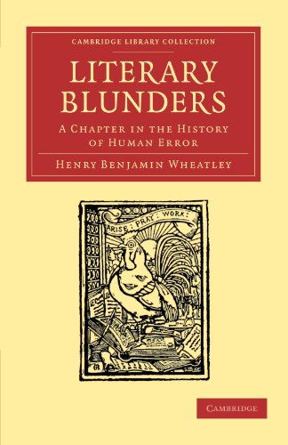 Stock image for Literary Blunders: A Chapter in the History of Human Error for sale by Revaluation Books