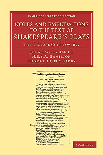 Stock image for Notes and Emendations to the Text of Shakespeare's Plays: The Textual Controversy for sale by Revaluation Books