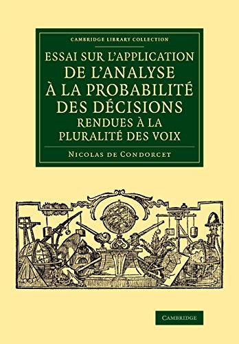 9781108077996: Essai sur l'application de l'analyse  la probabilit des dcisions rendues  la pluralit des voix