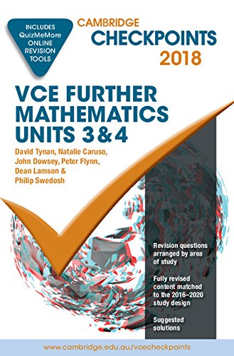 Imagen de archivo de Cambridge Checkpoints VCE Further Mathematics 2018 and Quiz Me More a la venta por Reuseabook