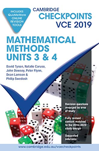 Imagen de archivo de Cambridge Checkpoints VCE Mathematical Methods Units 3 and 4 2019 and QuizMeMore a la venta por Reuseabook