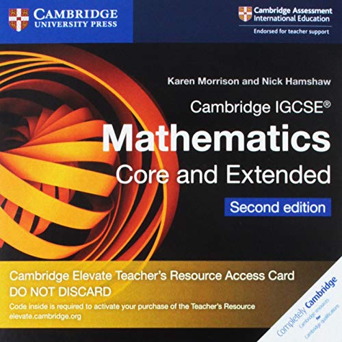 Beispielbild fr Cambridge IGCSE Mathematics Core and Extended Cambridge Elevate Teacher's Resource Access Card (Cambridge International IGCSE) zum Verkauf von Brook Bookstore