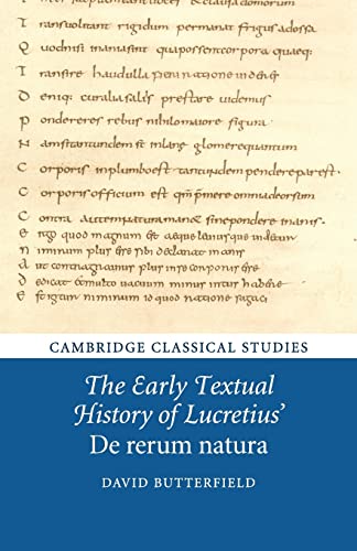 Beispielbild fr The Early Textual History of Lucretius' De rerum natura (Cambridge Classical Studies) zum Verkauf von Monster Bookshop