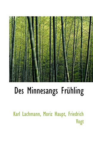 9781110036042: Des Minnesangs Frhling