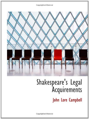 Imagen de archivo de Shakespeare's Legal Acquirements a la venta por Revaluation Books