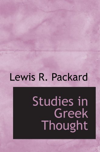 Imagen de archivo de Studies in Greek Thought a la venta por Revaluation Books
