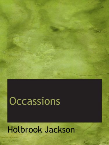 Occassions (9781110882717) by Jackson, Holbrook