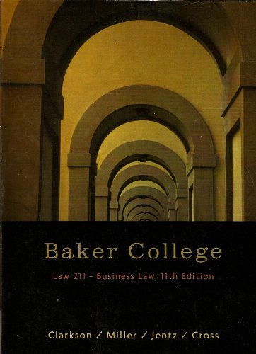 Beispielbild fr Law 211 - Business Law (Baker College) zum Verkauf von Campus Bookstore