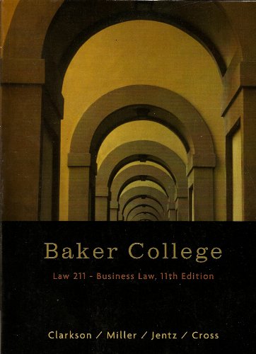 Stock image for Law 211 - Business Law (Baker College) for sale by Campus Bookstore